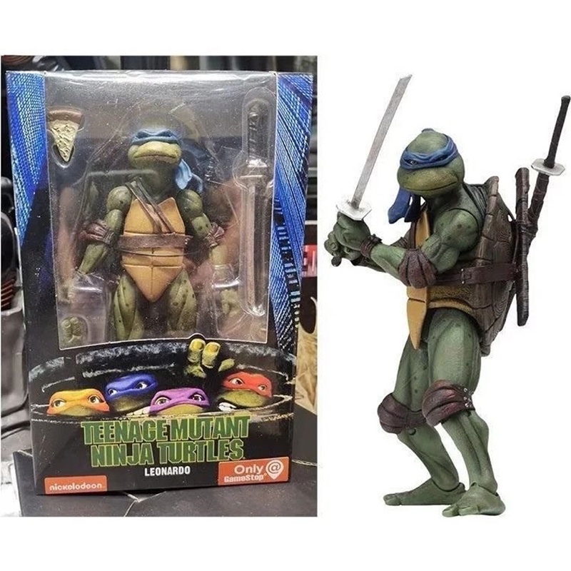 Patung Anime1990Film Neca TMNT Remaja Mutan Ninja Kura-Kura Skala 7inci Action Figure Koleksi Model Mainan Untuk Anak Teman-Teman Anak Laki-Laki