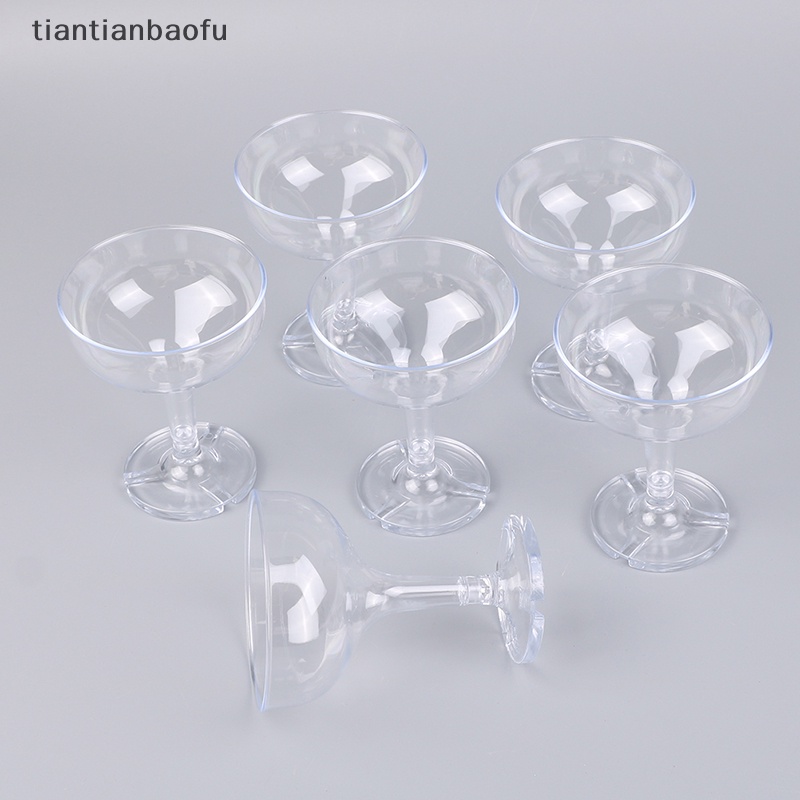 [tiantianbaofu] 6pcs Gelas Wine Akrilik Bening Minum Champagne Party Wedding Cups Boutique