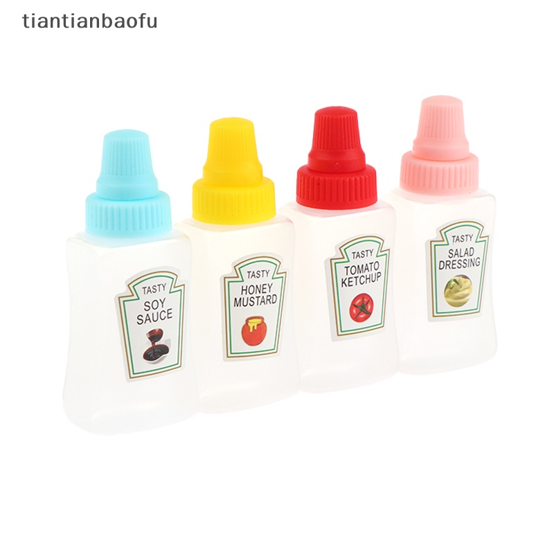 [tiantianbaofu] 1/4pcs Botol Kecap Tomat Minialad Dressing Container Pantry Wadah Butik