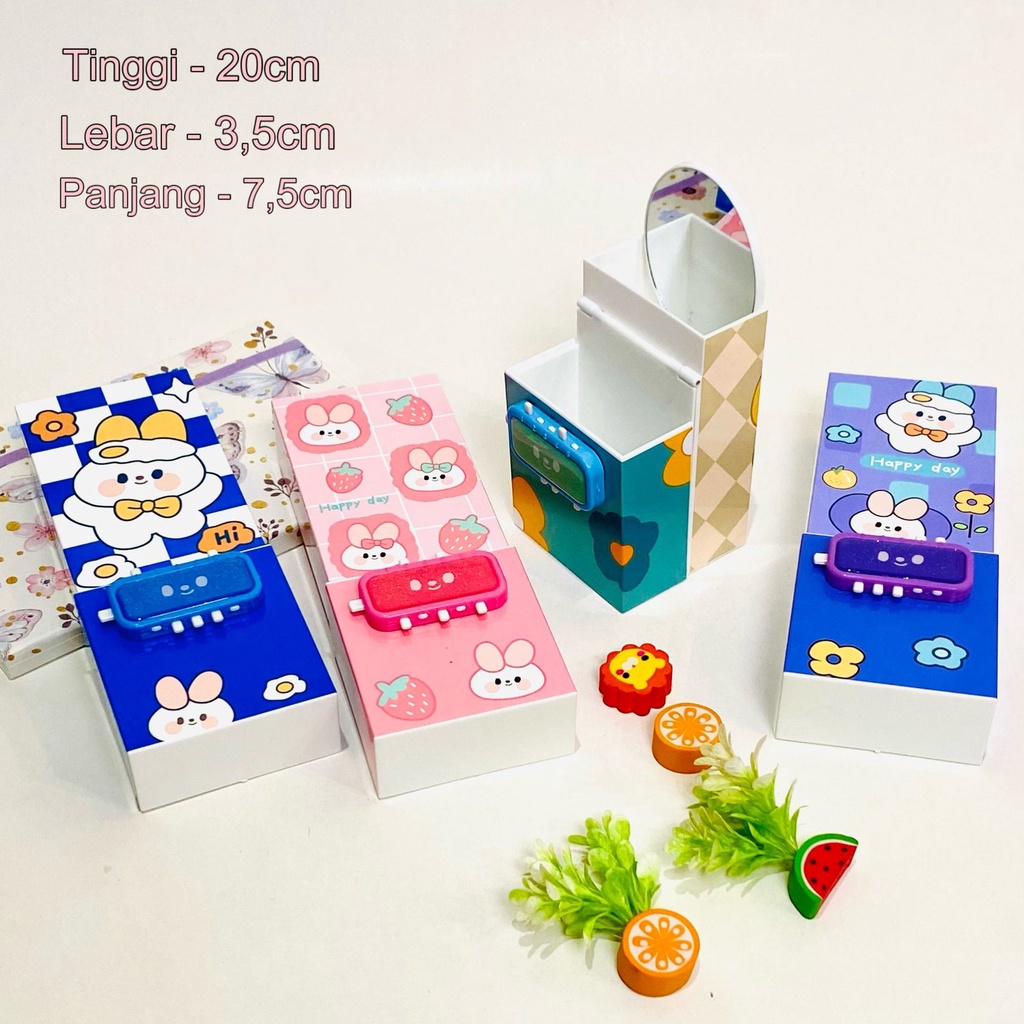 

Bos Kotak Pensil Plastik Kode Pin 2 Susun + Cermin / Pencil Case / Tempat Pensil