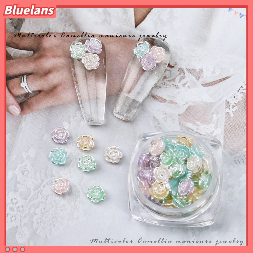 [BLM] 50pcs Manicure Dekorasi Indah DIY Ringan Multicolor Camellia Hiasan Kuku Untuk Wanita