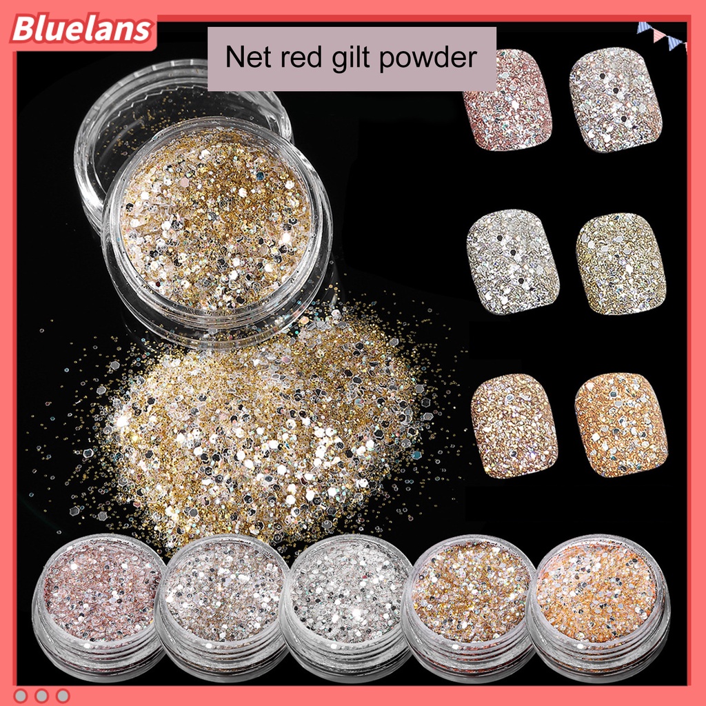 [BLM] Kuku Glitter Bubuk Rhinestones Sequin DIY Nail Art Ukuran Campur Dekorasi Kuku Manicure Glitter Flake Perlengkapan Kuku