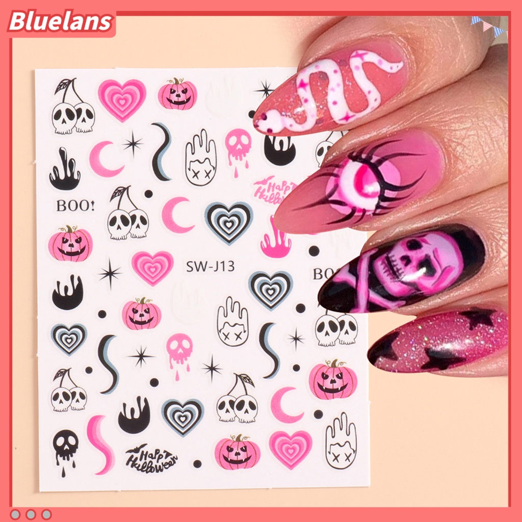 [BLM] Manicure Decal Self Adhesive Tahan Air Removable Ultra-Tipis Mudah Diterapkan Meningkatkan Suasana Hewan Peliharaan Halloween-Bloody Style Nail Decal Manicures Designs Perlengkapan Kuku