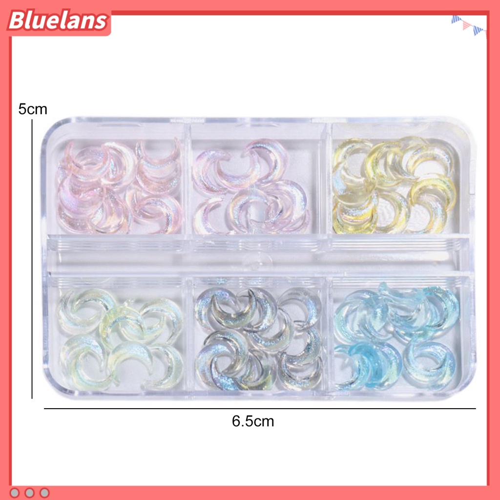 [BLM] Nail Art Decor Efek Glittering Mudah Tempel Tahan Lama Removable Hias DIY Nail Art Resin Manicure 3D Pesona Kuku Bulan Untuk Wanita