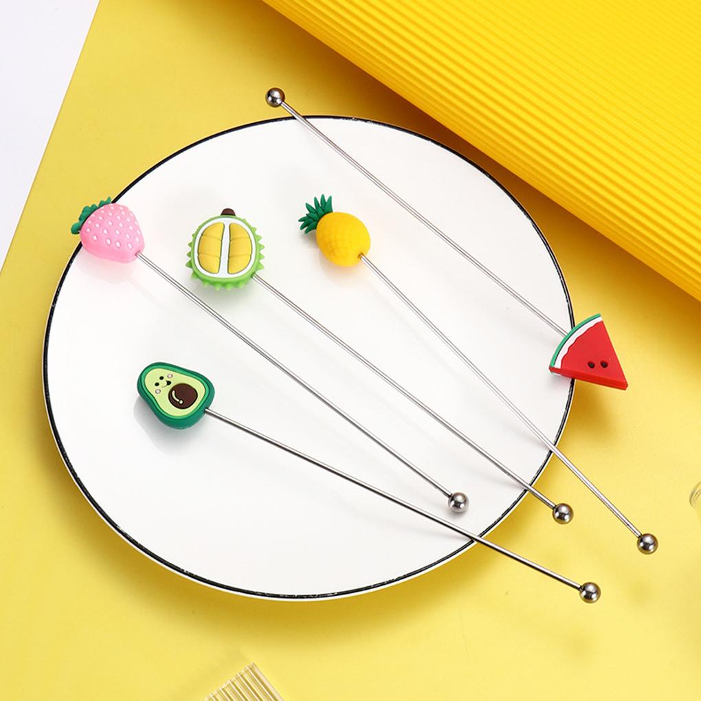 Stik Pengaduk Swizzle Mixing Stick Minum Stirring Rod Mixer Silikon Gagang Panjang Muddler Bar Alat Aksesoris Untuk Cafe