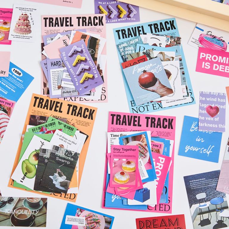 

[HARU] 30 Pcs Travel Track Series Sticker Pack Bujo Decor Journaling DIY Diary Scrapbooking Korean Style Stiker Travelling