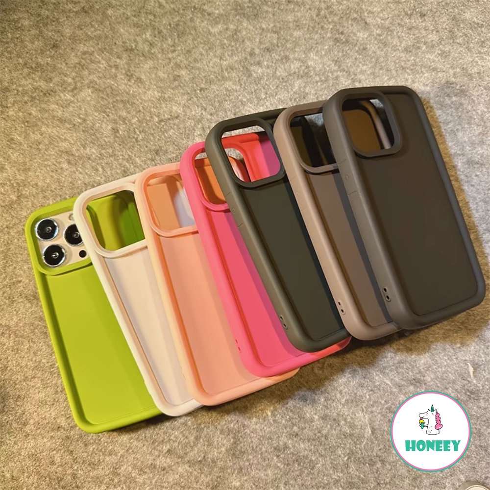 IPHONE Casing Warna Solid Simple Untuk Iphone14 Pro 13 14 11 12 Pro Max XR XS Matte Lembut TPU Silikon Shockproof Penutup Belakang