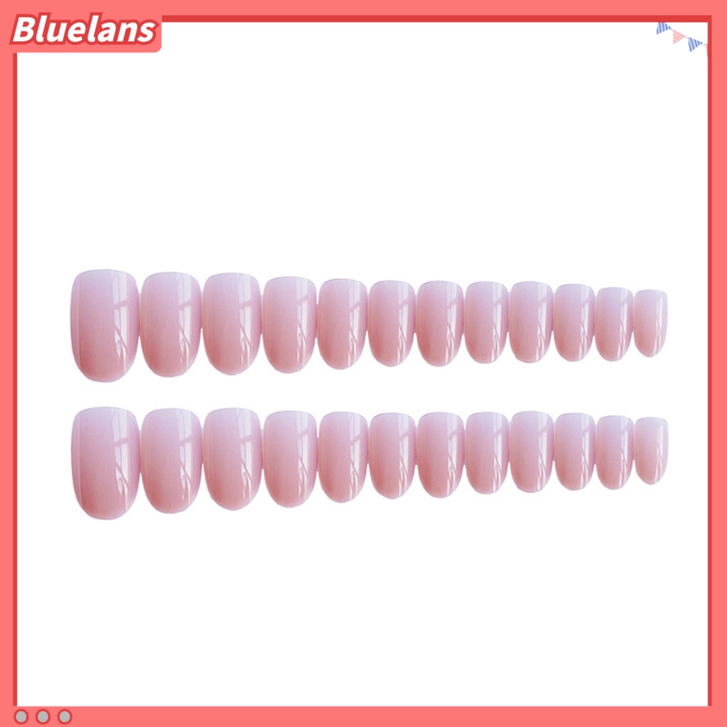 [BLM] 24pcs Kuku Palsu Tepi Halus Reusable ABS Full Cover Fake Nail Untuk Wanita