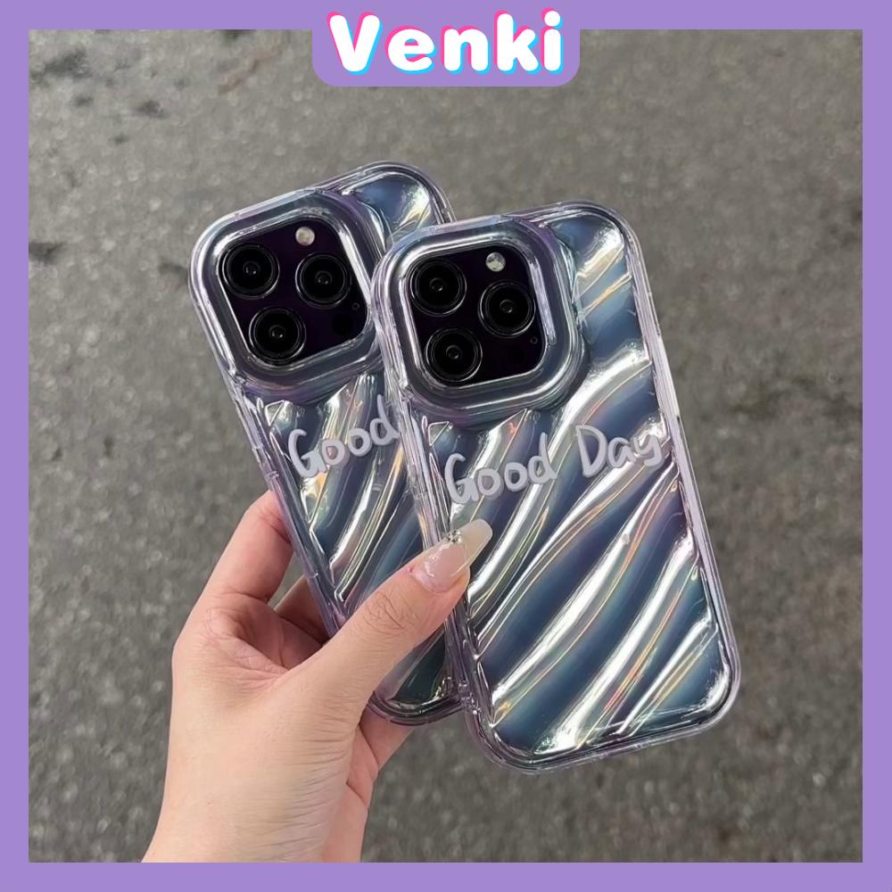 VENKI - Untuk iPhone 11 iPhone Case Laser Reflektif Bening Phone Case TPU Soft Shockproof Airbag Case Gradien Keren Kompatibel dengan iPhone 14 13 Pro max 12 Pro Max XR XR 7Plus 8Plus