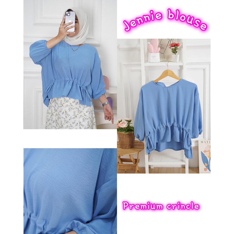 BEFAST - ZFS OOTD WANITA BLOUSE VINES / BLOUSE JENNIE AIRFLOW / Pakaian Casual Wanita / Blouse Wanita Model Terbaru / Fashion Remaja ABG / Blouse Polos Lengan Panjang / Outfit Daily Wanita Kerja