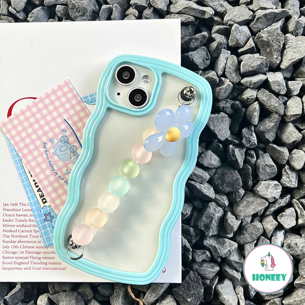 Casing Ponsel Tepi Gelombang Sederhana Untuk iPhone 14 Pro Max13 12 11 Pro Max Casing iPhone XR XS 7 8plus Fashion Penutup Belakang Rantai Bunga