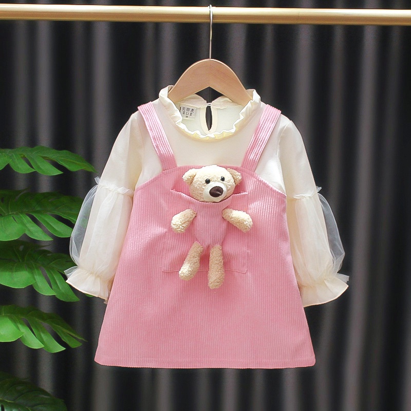 2-5 tahun gadis gaun putri / pakaian anak-anak musim gugur / rok boneka / rok lucu / rok boneka beruang
