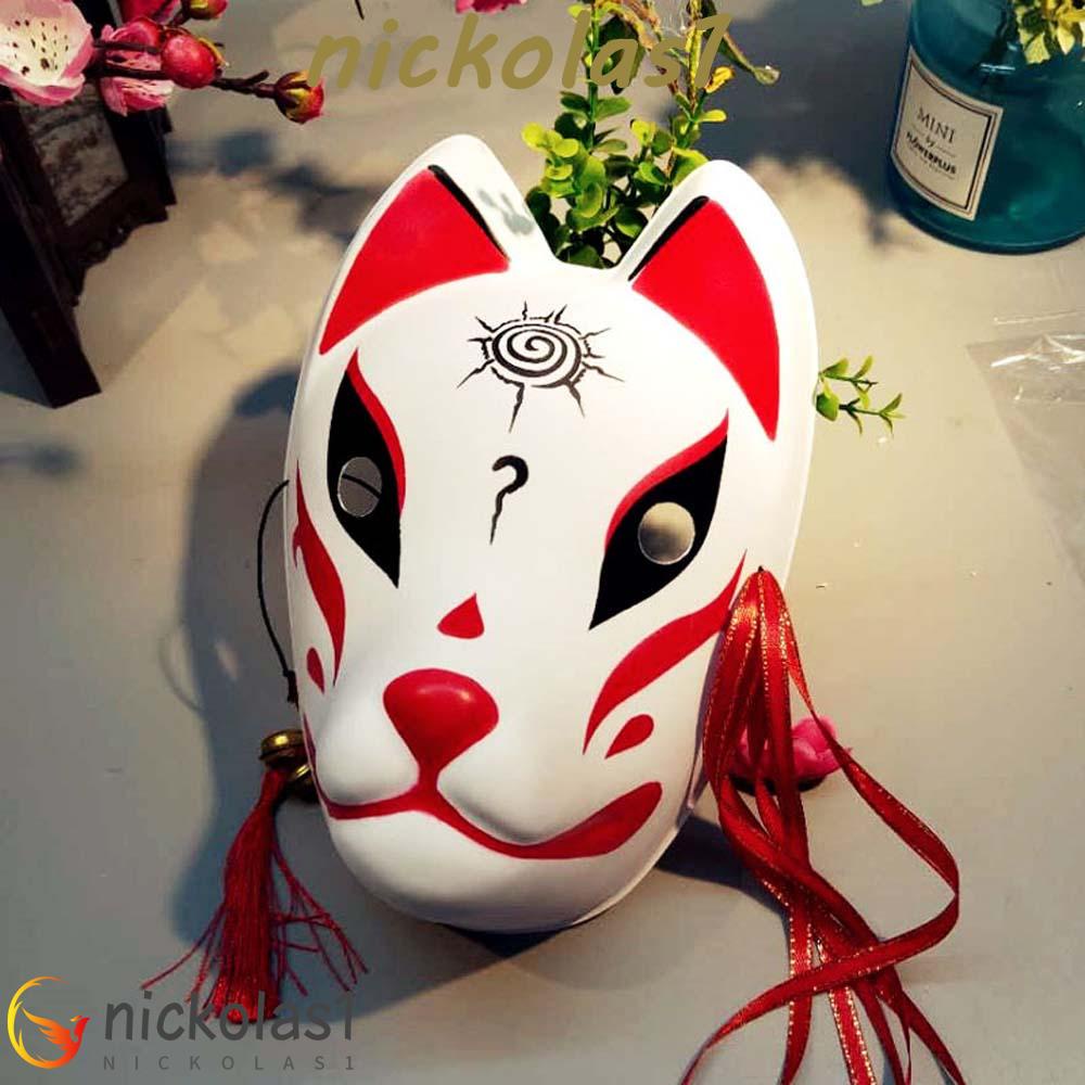 Nickolas1 Cosplay Topeng Dengan Jumbai &amp;Bell Masquerade Party Anime Plastik Jepang Anime Cosplay Party Props