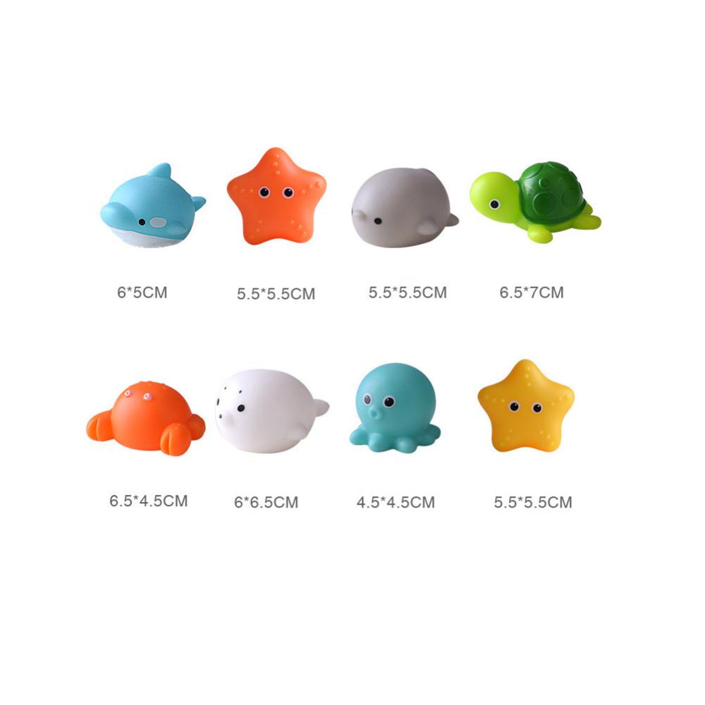 Timekey Mainan Mandi Bayi Lucu Bercahaya Hewan Apung Renang Air Cahaya Bermain Menyenangkan Kamar Mandi Bathtub Mainan Untuk Anak G5N8