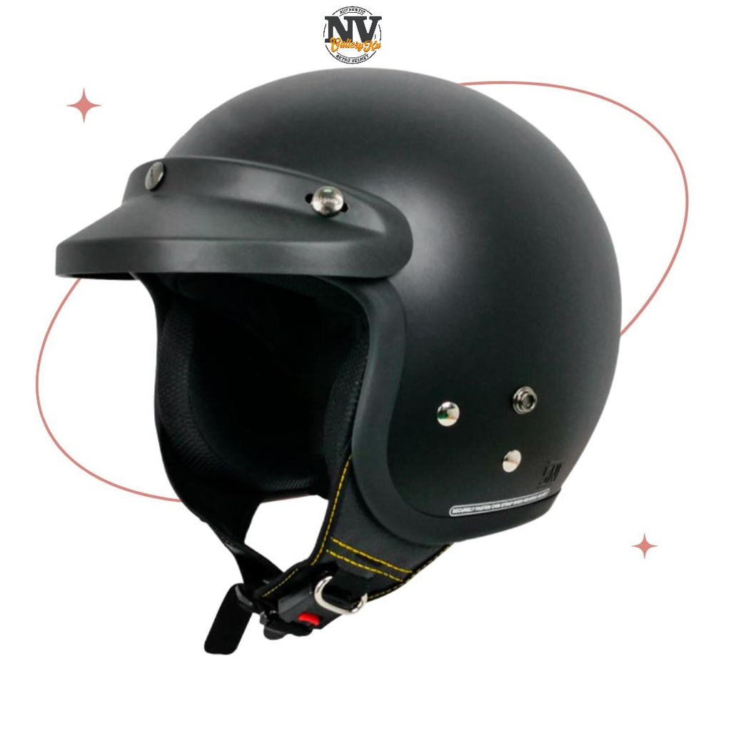 HELM BOGO DEWASA POLOS RETRO PET CLASSIC STYLE TANPA KACA