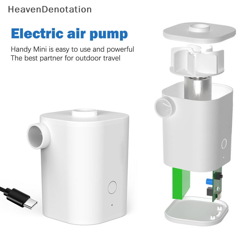 [HeavenDenotation] Tiny Pump Portable Pompa Angin Camping Equip Kompresor Quick Inflate Kempes Rechargeable Untuk Hiking Float Air Bed HDV