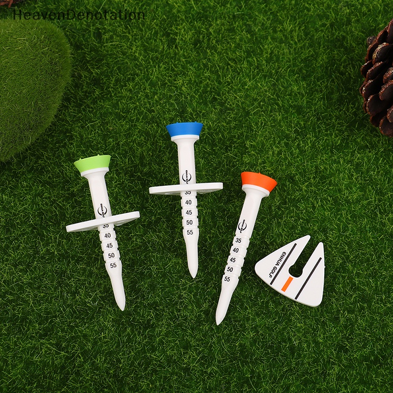 [HeavenDenotation] Golf Tee Adjustable Tinggi Plastik Aiming Penanda Arah Golf Holder Alat HDV
