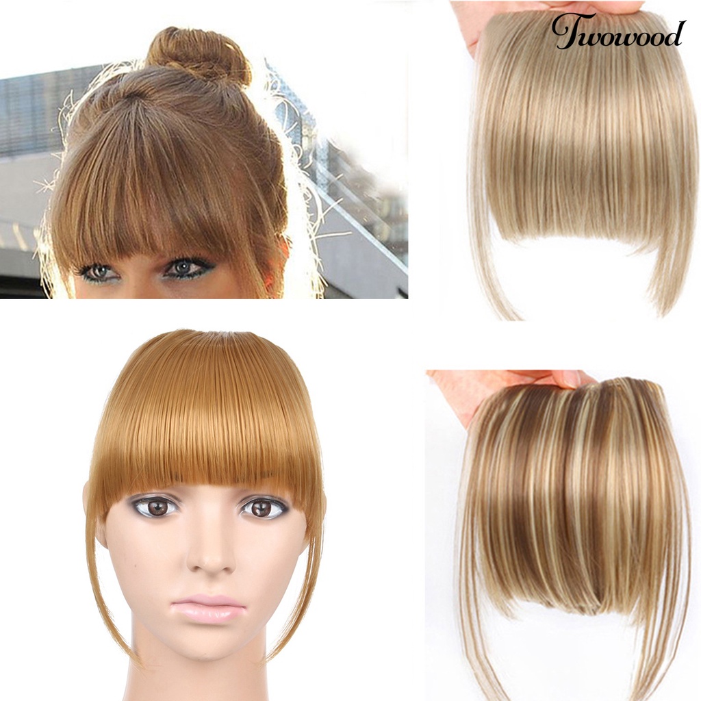 Twowood Poni Palsu Tidak Tembus Nyaman Dipakai Berbulu Halus Lembut Seamless Elegan Wanita Pinggiran Depan Air Bangs Modelling Supply