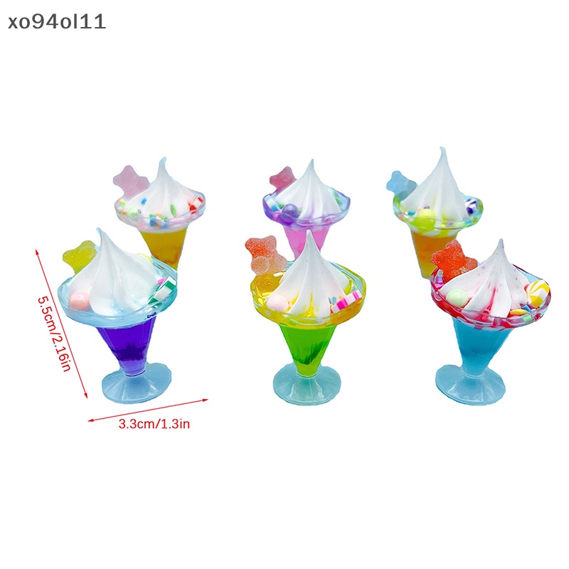 Xo 1Pc Rumah Boneka Miniatur Sundae Beruang Cream Cup Terompet Cup Ice Cream Cup Ornamen Lanskap Mikro Dekorasi Rumah Boneka Mainan OL