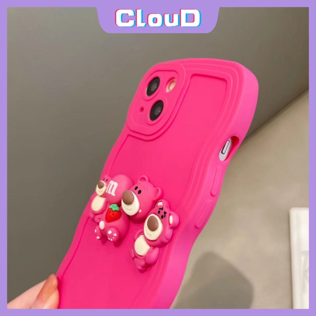 IPHONE Case Dekorasi Manyo Lucu 3D Kompatibel Untuk Iphone11 12 14 13 Pro MAX X XS MAX SE 2020 7 8 6 6s Plus XR Shockproof Gelang Manik-Manik Tepi Gelombang Sederhana Casing Belakang Lembut Dengan Gelang Hati