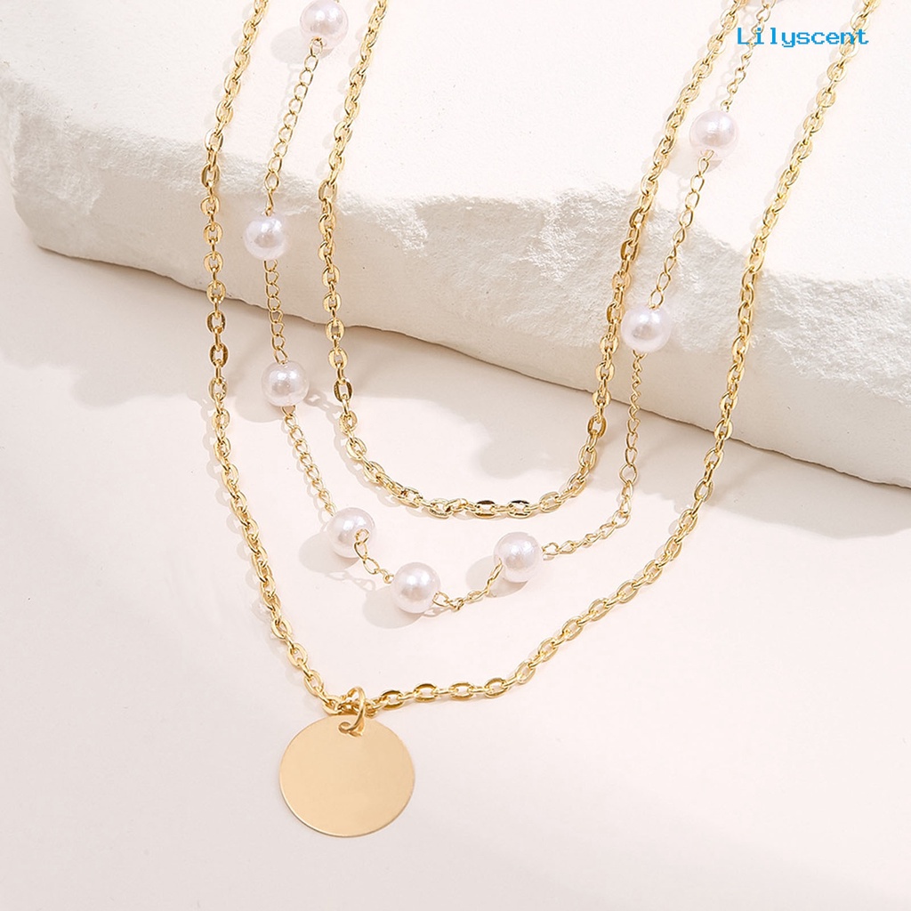 [LS]3Pcs Ladies Necklaces Retro Electroplating Adjustable Extension Rantai Lapis Emas Kalung Perhiasan Aksesori