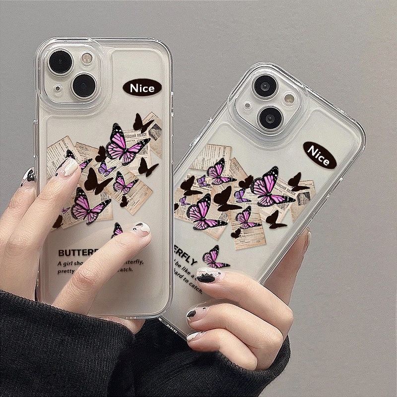 Butterfly Case Untuk Samsung A11 EU A12 A13 A14 A10 A10S A20 A21 A22 A23 A20S A30 A02 A03 A50 A51 A52 A53 A54 A31 A32 A33 A34 A04 A73 A72 A71 S10 Akrilik Space TPU Penutup Belakang