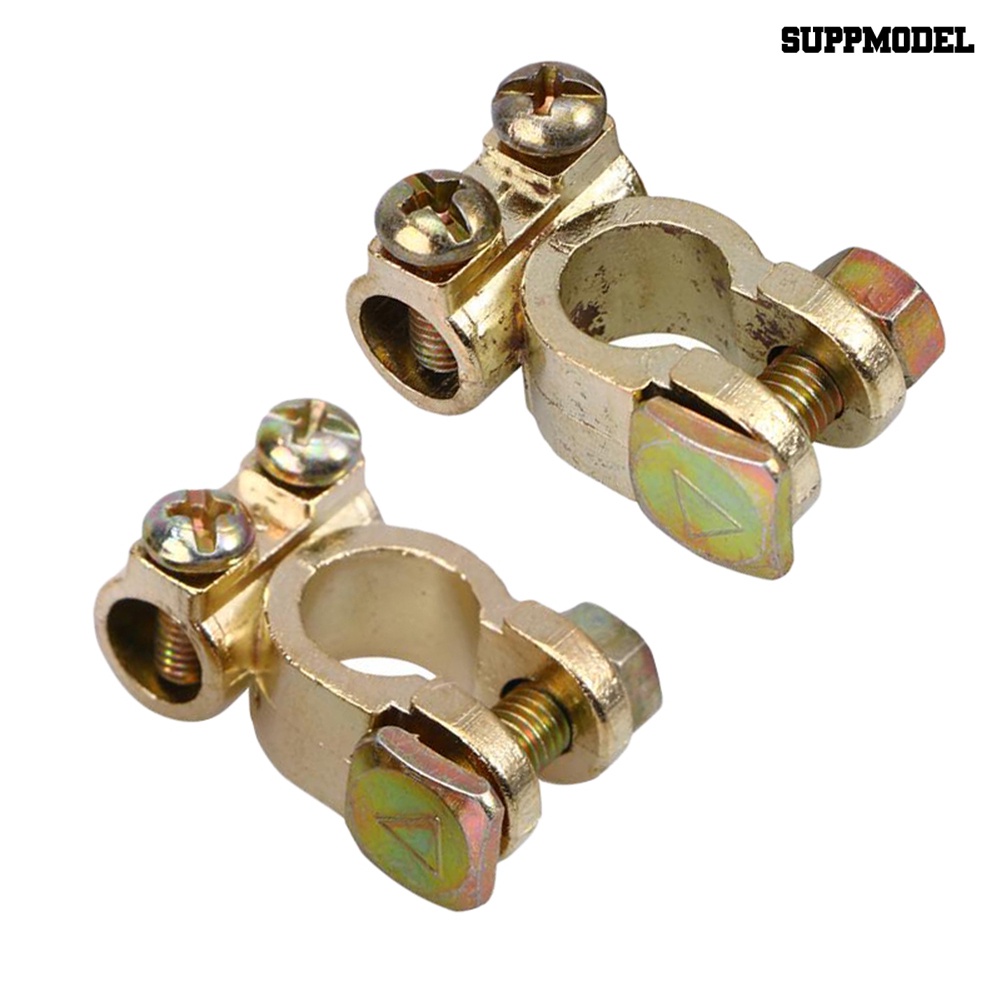 [SM]2Pcs Konektor Penjepit Ujung Terminal Paduan Kendaraan Mobil Positif+Negatif