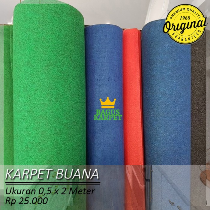 Harga Promo Karpet BUANA BLUDRU POLOS Meteran SUPER BUANA MURAH Mushola Masjid - Merah