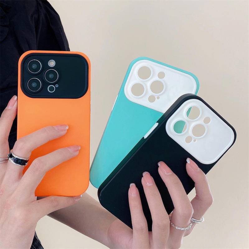 IPHONE Perlindungan Lensa Case Telepon Kontras Warna Untuk iPhone12 11 Pro MAX XS MAX X XR Mewah Shockproof Silikon Soft Cover Untuk iPhone12 iPhone11