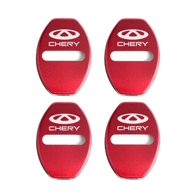 4pcs Logam Penutup Kunci Pintu Mobil Stiker Emblem Decal Untuk Chery Arrizo Tiggo 87 6 4 5x Pro Omoda 5 FX Fulwin Wajah QQ Aksesoris