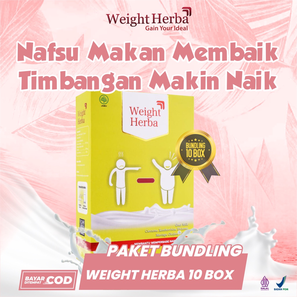

Paket 10 Box Weight Herba – Solusi Ampuh Menambah Berat Badan dengan 2 Gelas Sehari, Susu Penambah Berat Badan, Susu Menambah Nafsu Makan Dan Susu Asupan Tubuh, Susu Tampa Efek Samping, Susu Gula Rendah, Susu Diabetes, Susu Herbal Alami