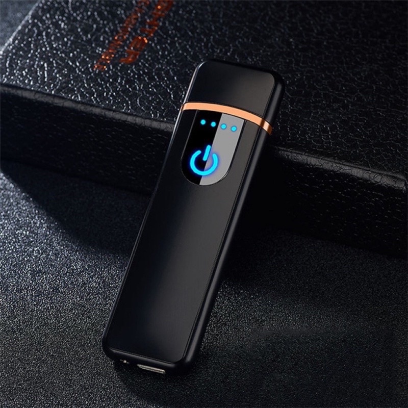 Korek Api elektrik Korek Api Unik Fingerprint Touch LED Sensor Rechargeable