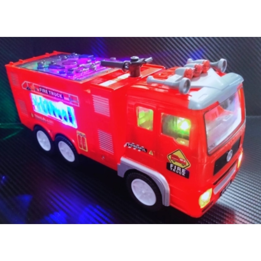 Mainan Mobil POLISI Pemadam Kebakaran BESAR Fire Truck Bump &amp; Go bersuara &amp; BerLampu NEW JY 685-687