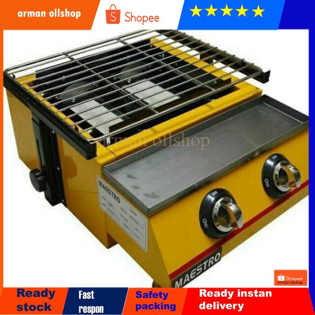 Bakaran sosis 2tungku  kompor Bakaran alat panggangan sosis roaster grill BBQ