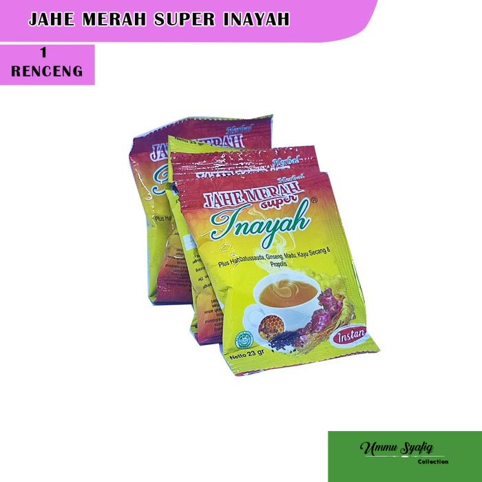 

Jahe Merah renceng Inayah 12 sachet [1 renceng] / plus gingseng