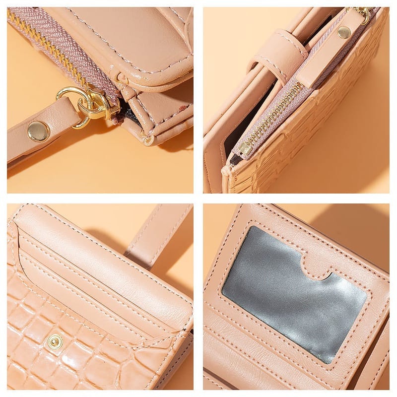 Genie Wallet Dompet Wanita - Croco leather Dompet Lipat - Tas mini - dompet kekinian- Dompet termurah