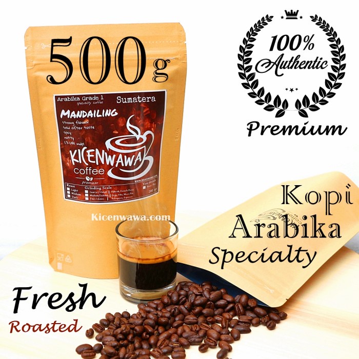 

N.E.W Kopi Arabika Mandailing 500g| Biji Kopi Premium SUMATRA | Super FRESH - Biji Kopi