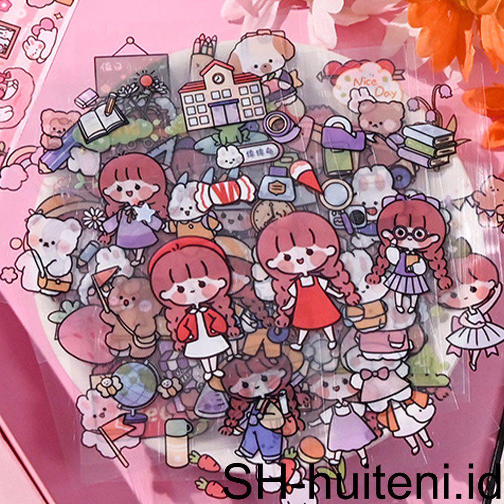 Huit 100X Lucu Stiker Memo Note Stationery Set Perekat Diri Indah Serbaguna Berulang Tempel Dekorasi Stiker