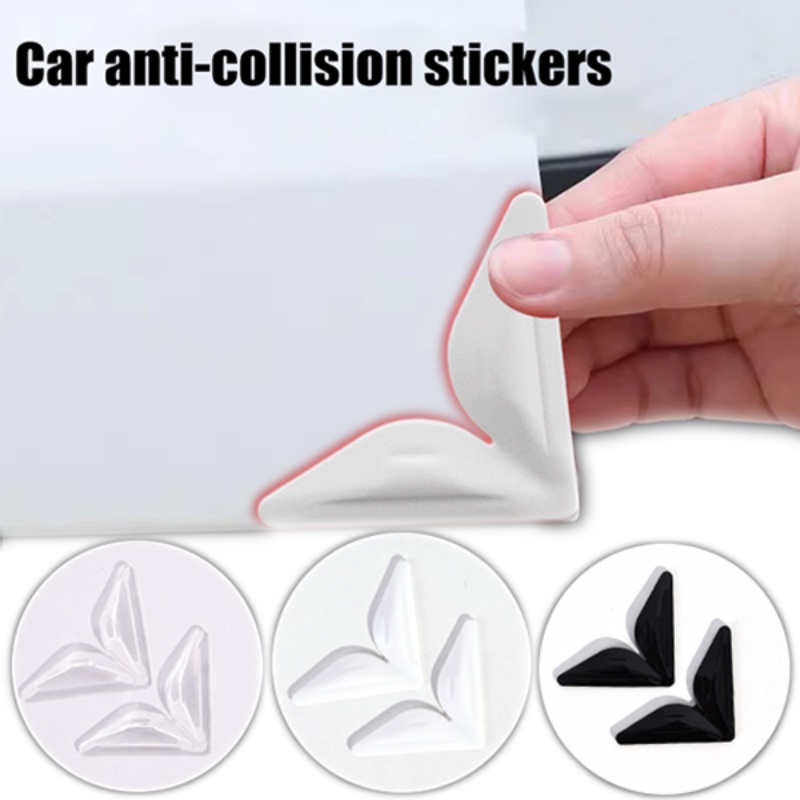 2pcs /set Segitiga Lembut Tahan Air Anti Tabrak Self Adhesive Stickers/ Invisible Penutup Pelindung Pintu Otomotif Anti Gores