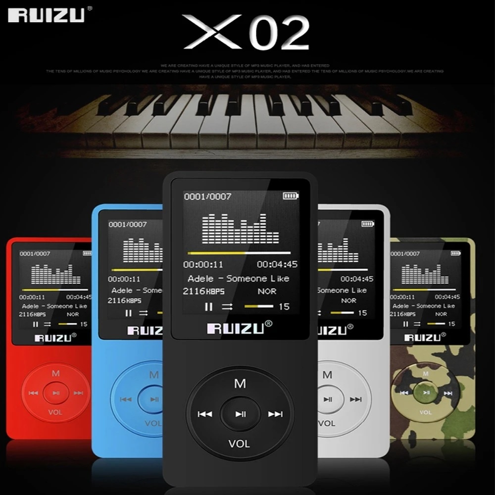 AKN88 - RUIZU X02 4GB AESTHETIC MP3 MP4 Audio Player Lossless HD FLAC SQ