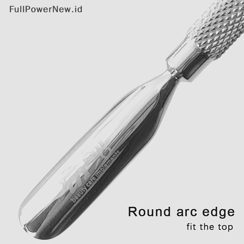 Power Stainless Steel Pendorong Kutikula Penjepit Bulu Mata Nail Art Files UV Gel Polish ID