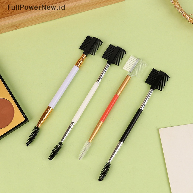 Power 1PC Double Ended Sikat Sisir Alis Kecantikan Makeup Brushes Aplikator Bulu Mata ID