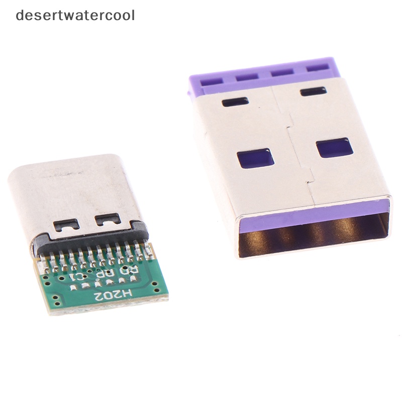 Deid 12/24pin Female/Male Wadah Adapter Ke Solder Kawat Dan Kabel Penyangga Papan PCB 5PCS Konektor USB 3.1 Type C Martijn