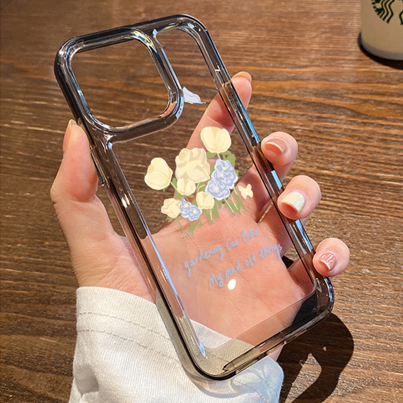 Casing Kupu-Kupu Bunga Untuk IPhone Kompatibel6 7 8 6Plus 7Plus 8Plus 11 14 Pro Max X XS XR 11 12 13 14 Pro Pro Max SE 2020 2022 Plating Electroplated Buttons Shockproof Cover