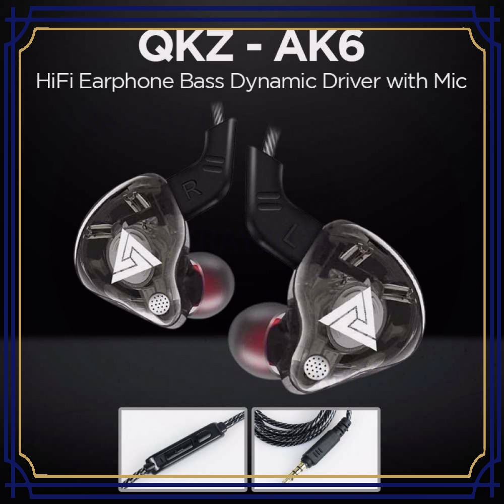 HiFi Earphone Bass Dynamic Driver with Mic - -AK6