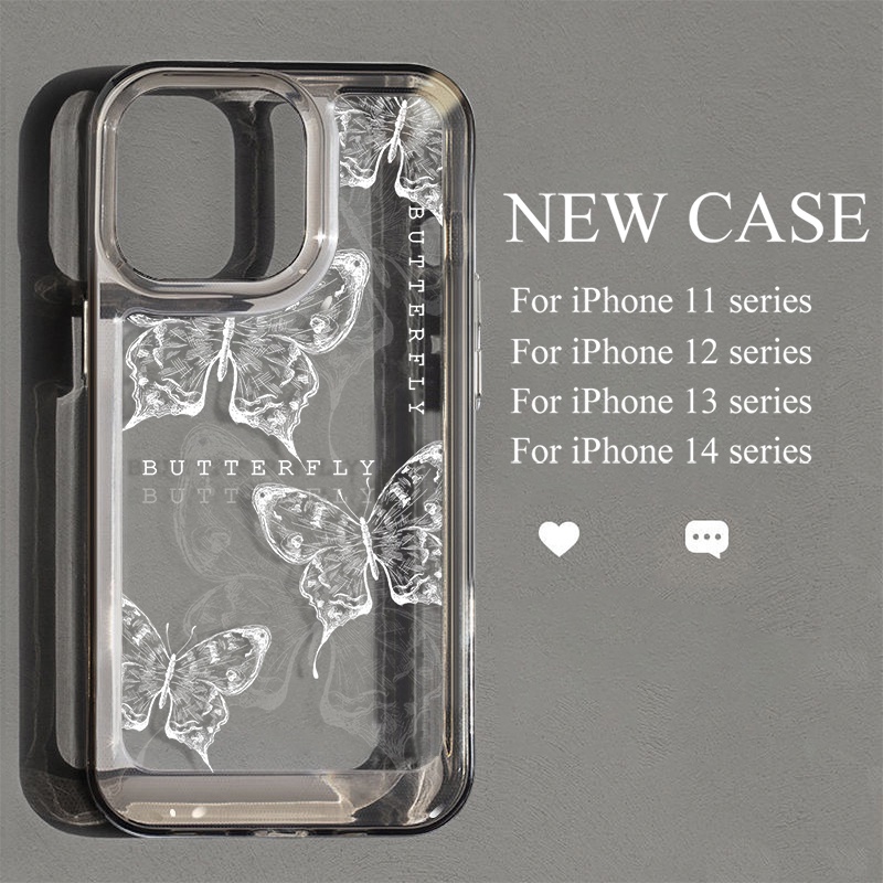 IPHONE Fantasy Butterfly Case Untuk Iphone6 Kompatibel 7 8 6Plus 7Plus 8Plus 11 14 Pro Max X XS XR 11 12 13 14 Pro Pro Max SE 2020 2022 Plating Electroplated Buttons Shockproof Cover