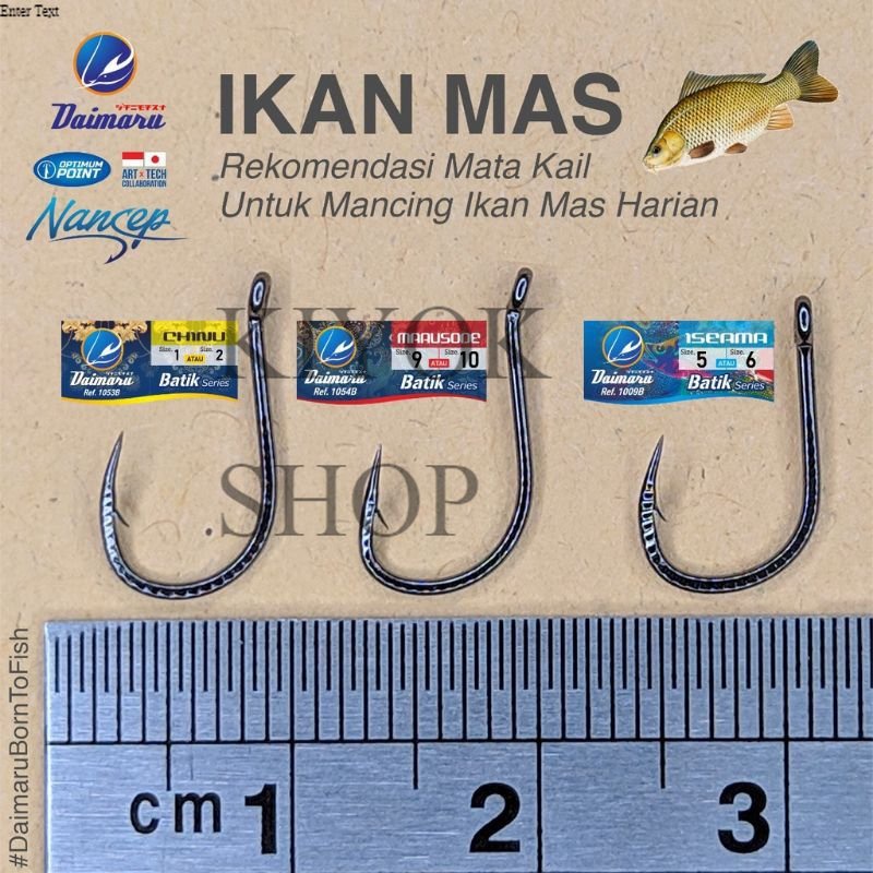 KIYOKSHOP Pancing Mata Kail Daimaru Batik Series Chinu / Marusode Hook Daimaru Nancep Kuat MURAH LAR