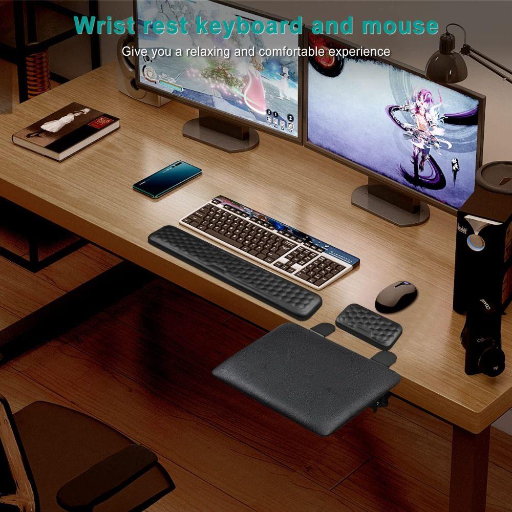 Populer Keyboard Wrist Rest Non-Slip Besar Lembut Penyangga Pergelangan Tangan Untuk Mengetik Komputer Laptop