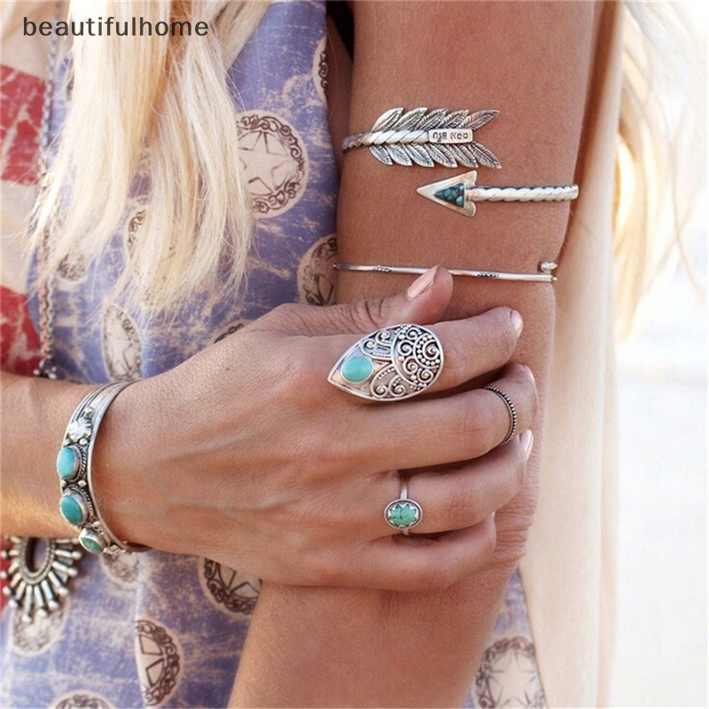 {beautifulhome} Vintage Bohemian Upper Arm Bracelet Arrow Open Bangle Armlet Arm Cuff Adjustable.