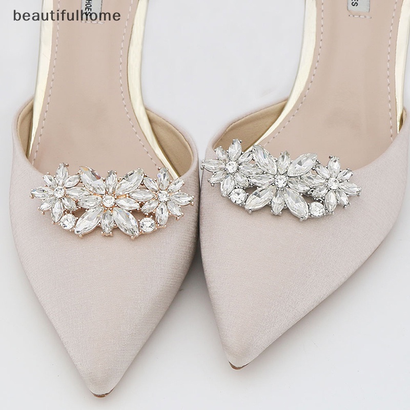 {beautifulhome} 1pc Lady Shoe Clip Shiny Rhinestone Klip Hias Wanita Pesona Sepatu Gesper.